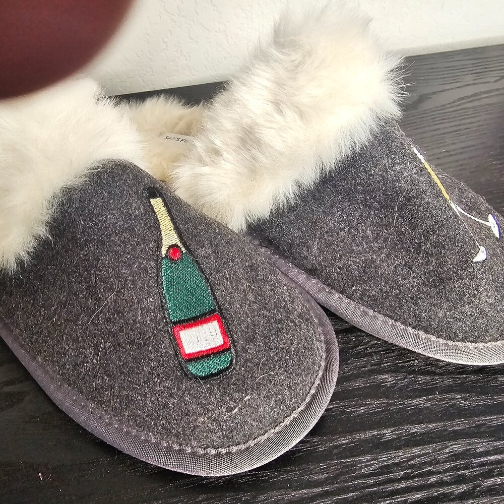 Saks Fifth Avenue Faux Fur Slippers
